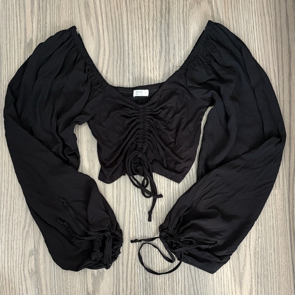 Ardene Black Ruched Blouse